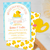 Rubber Ducky Baby shower Uitnodiging | geel bad