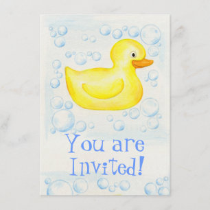 Rubber Ducky Baby shower-uitnodiging Kaart