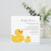 Rubber Ducky Baby shower Uitnodiging | Schattige g (Staand voorkant)