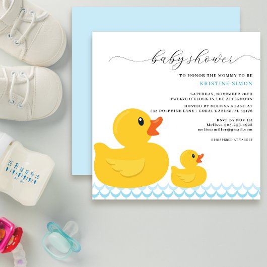 Rubber Ducky Baby shower Uitnodiging | Schattige g