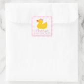 Rubber Ducky Baby shower Vierkante Sticker (Tas)