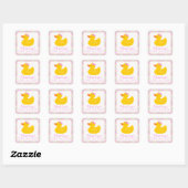Rubber Ducky Baby shower Vierkante Sticker (Vel)