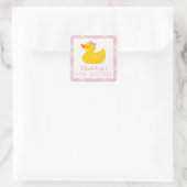 Rubber Ducky Baby shower Vierkante Sticker (Tas)
