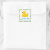 Rubber Ducky Baby shower Vierkante Sticker (Tas)