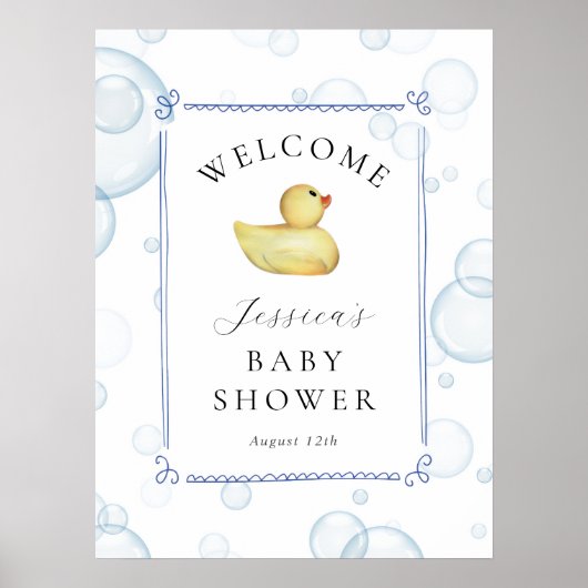 Rubber Ducky Baby Shower Welcome Sign Poster (Voorkant)