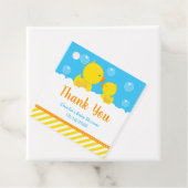 Rubber Ducky Baby shower Yellow Blue Dank je Bedankjes Labels (In situ)