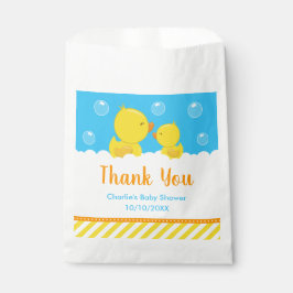 Rubber Ducky Baby shower Yellow Blue Dank je Bedankzakje