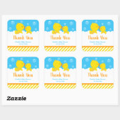 Rubber Ducky Baby shower Yellow Blue Dank je Vierkante Sticker (Vel)