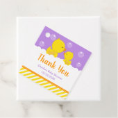 Rubber Ducky Baby shower Yellow Paars Dank je wel Bedankjes Labels (In situ)