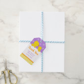 Rubber Ducky Baby shower Yellow Paars Dank je wel Cadeaulabel (Met Touw)