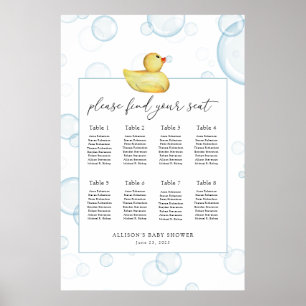 Rubber Ducky Baby shower zitschema Poster