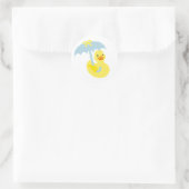 Rubber Ducky baby showers sticker & blauwe paraplu (Tas)