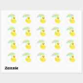 Rubber Ducky baby showers sticker & groene paraplu (Vel)