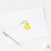 Rubber Ducky baby showers sticker & groene paraplu (Envelop)