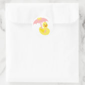 Rubber Ducky baby showers sticker & roze paraplu (Tas)
