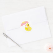 Rubber Ducky baby showers sticker & roze paraplu (Envelop)