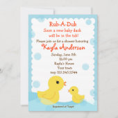Rubber Ducky Baby Showuitnodigingen Kaart (Voorkant)