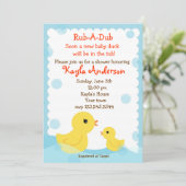 Rubber Ducky Baby Showuitnodigingen Kaart (Staand voorkant)