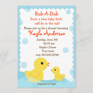Rubber Ducky Baby Showuitnodigingen Kaart