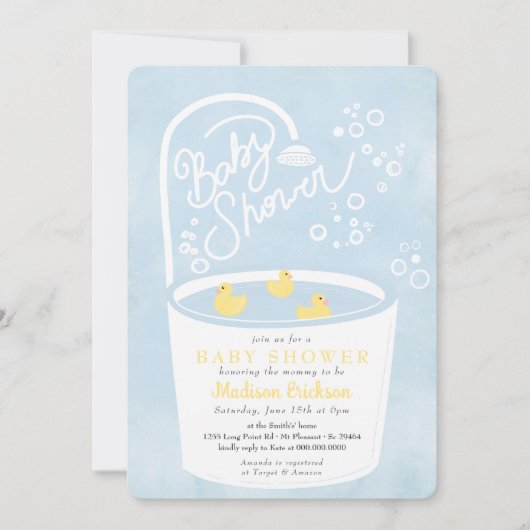 Rubber Ducky Badkuip Splish Splash Baby shower Kaart (Voorkant)
