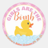 Rubber Ducky Bath Bomb Baby shower Sticker - Klass (Voorkant)