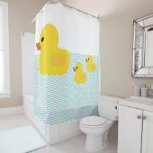 Rubber Ducky Bathtub Waves Douchegordijn (In situ)