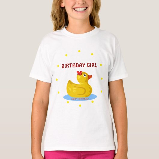 Rubber Ducky "Birthday Girl" T-shirt (Voorkant)
