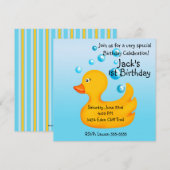 Rubber Ducky Birthday Invitations Kaart (Voorkant / Achterkant)