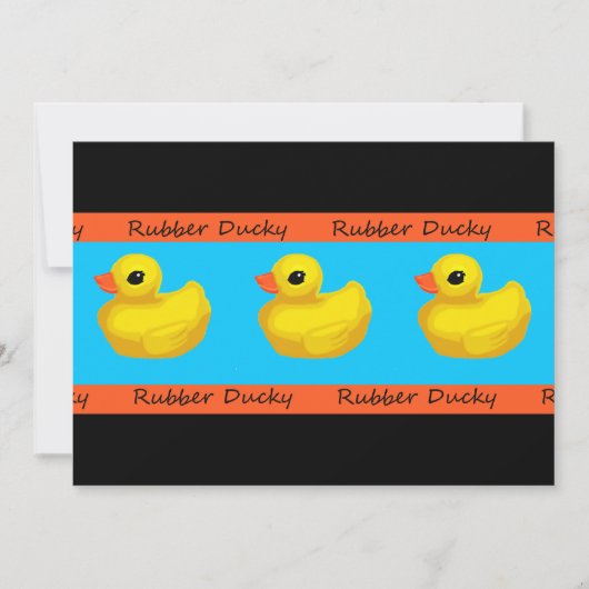 Rubber Ducky Birthday Party Invitations Kaart (Voorkant)