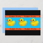 Rubber Ducky Birthday Party Invitations Kaart (Voorkant / Achterkant)