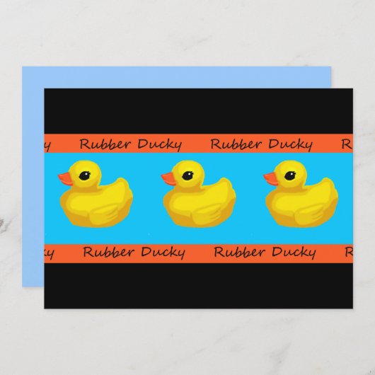 Rubber Ducky Birthday Party Invitations Kaart (Voorkant / Achterkant)