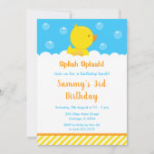 Rubber Ducky Birthday Party Yellow and Blue Kaart (Voorkant)
