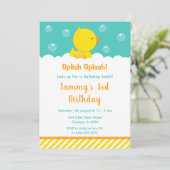 Rubber Ducky Birthday Party Yellow en Green Kaart (Staand voorkant)