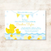 Rubber Ducky Blauw & Geel Baby shower Invitation Kaart