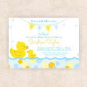 Rubber Ducky Blauw & Geel Baby shower Invitation Kaart