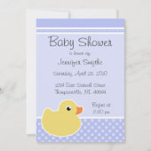 Rubber Ducky Blue Baby Shower-uitvindingen Kaart (Voorkant)