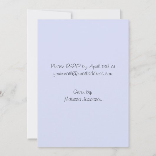 Rubber Ducky Blue Baby Shower-uitvindingen Kaart (Achterkant)