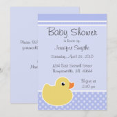 Rubber Ducky Blue Baby Shower-uitvindingen Kaart (Voorkant / Achterkant)