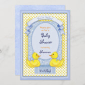 Rubber Ducky Blue Douche Uitnodiging (Voorkant / Achterkant)