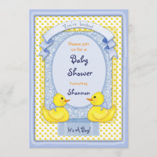 Rubber Ducky Blue Douche Uitnodiging