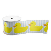 Rubber Ducky Blue Stripe Ribbon Satijnen Lint (Spoel)
