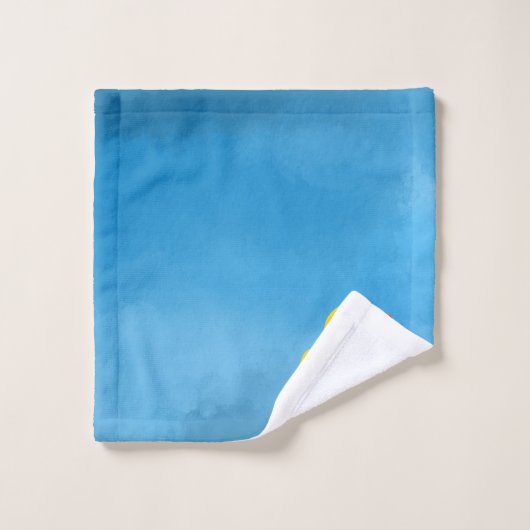 Rubber Ducky Blue Waterverf Art Bad Handdoek (Wasdoekje)