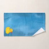 Rubber Ducky Blue Waterverf Art Bad Handdoek (Handdoek)
