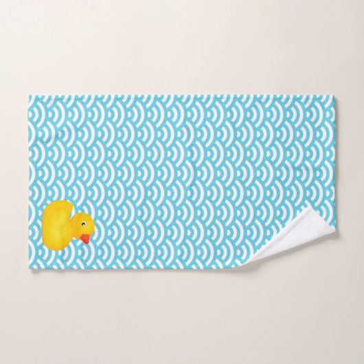 Rubber Ducky Blue Waves Bathroom Towel set Bad Handdoek (Handdoek)