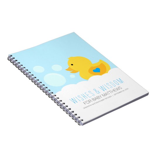 Rubber Ducky Boy Baby shower Gastenboek Notitieboek (Rechterzijde)