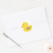 Rubber Ducky Boy Baby shower Ronde Sticker (Envelop)