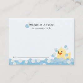 Rubber Ducky Boy Blauw Baby shower Advies Kaart
