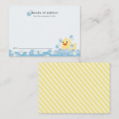 Rubber Ducky Boy Blauw Baby shower Advies Kaart (Voorkant / Achterkant)