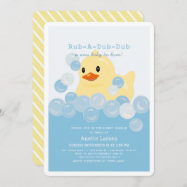 Rubber Ducky Boy Blauw Baby shower Kaart