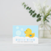 Rubber Ducky Bubble Bath Boy Baby shower Advice Advieskaart (Staand voorkant)